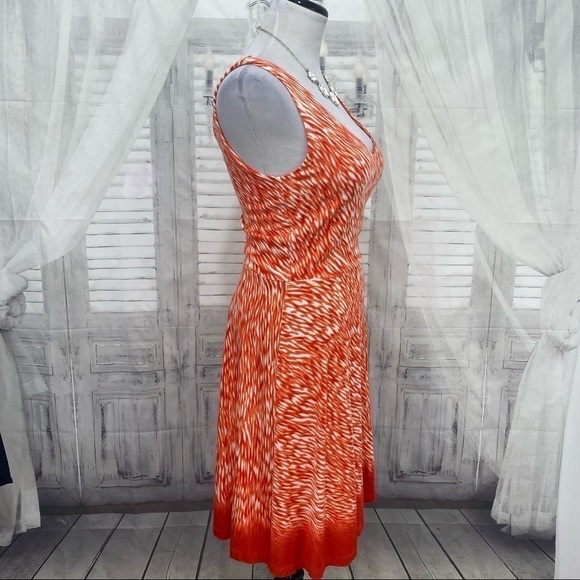 Athleta Small Starfish Orange White Reef Dress Sleeveless Scoop Neck Stretch - Picture 4 of 8